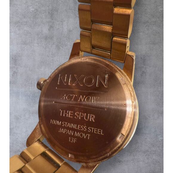 Nixon Act Now The Spur Stainless Steel Gold Tone Watch Men’s Women’s Wristwatch - Picture 4 of 6